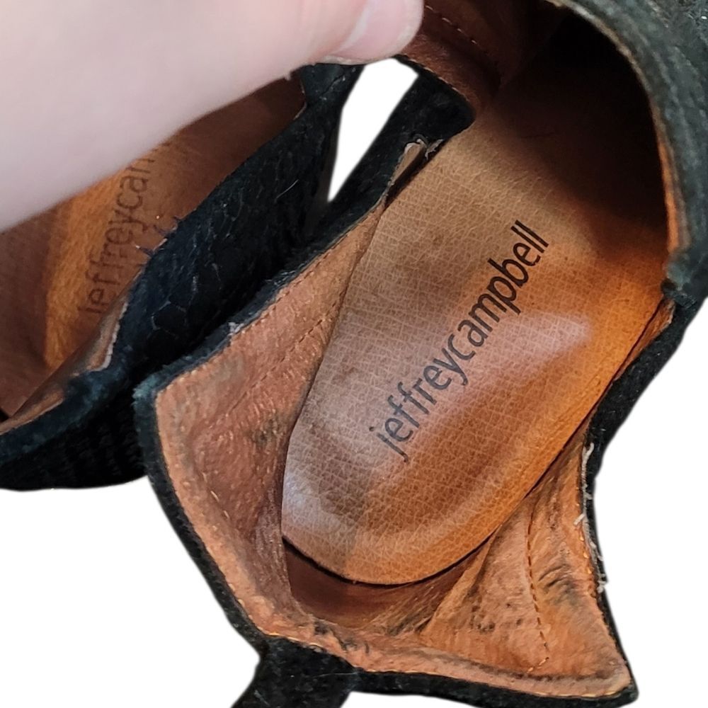 Jeffrey Campbell Black Suede Cromwell Western Ankle Boots Women's Size 6 - Picture 6 of 9